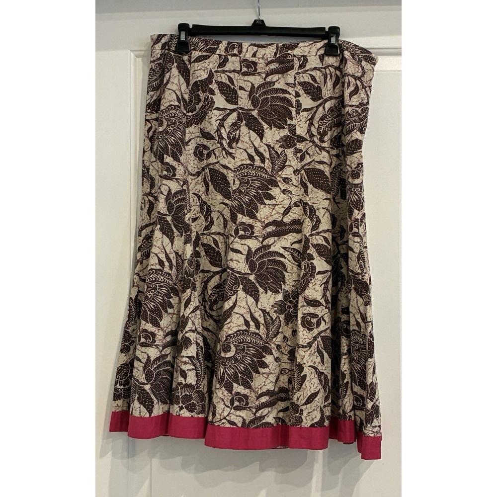 Vtg Y2K Old Navy Mocha Floral Cottagecore A-Line Maxi Skirt Size 12 Forest Fairy